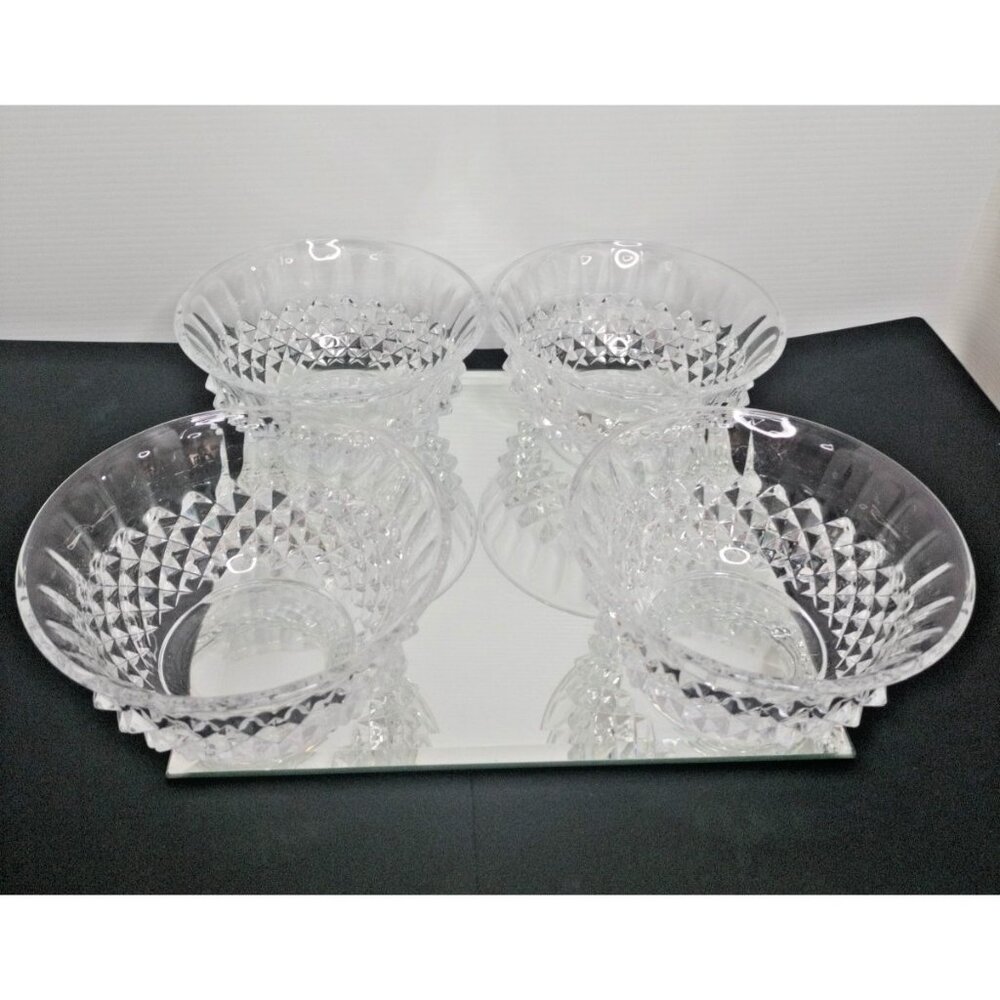 Cristal d'Arques France Maintenon Lead Crystal 5"X2"5Bowl Set of 4 Bowls Excelle